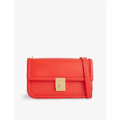 Demellier Womens Poppy Red F02 Paris Leather Shoulder Bag