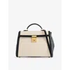 Demellier Womens Salt & Pepper & Black Midi Paris Top-handle Leather Handbag