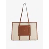Demellier Womens Saltpepper/tan W/be F03 Capri Leather And Cotton-canvas Tote Bag