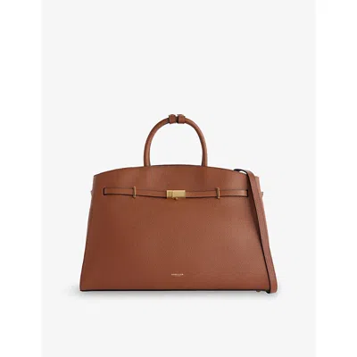 Demellier Womens The Hudson Leather Tote Bag Tan In Brown