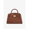 Demellier The Small Hudson Grained Leather Top Handle Bag In Brown