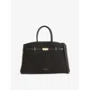 Demellier Womens Espresso Suede The Midi Hudson Leather Top-handle Bag In Brown