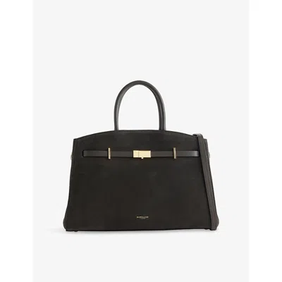 Demellier Womens Espresso Suede The Midi Hudson Leather Top-handle Bag In Brown