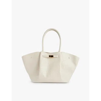 Demellier Womens Off White Croc Effect The New York Suede Tote Bag