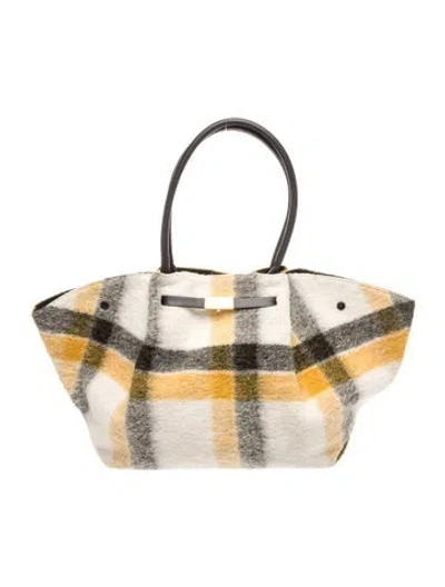 Pre-owned Demellier Wool Top Handle Bag In Neutral