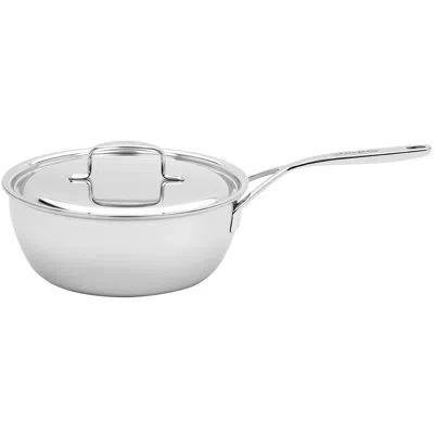 Demeyere 5-plus Stainless Steel 3.5 Qt. Saucier With Lid In Silver