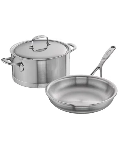 Demeyere Atlantis 3pc Stainless Steel Cookware Set In Silver
