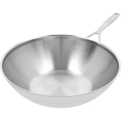 Demeyere Industry 5-ply 5-qt, 12-inch, Stainless Steel Flat Bottom Wok In Silver