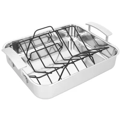 Demeyere Industry 5-ply Stainless Steel 15.7 X 13.3-inch Roasting Pan In Silver