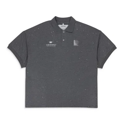 Demmo Grey Glitter Polo Shirt