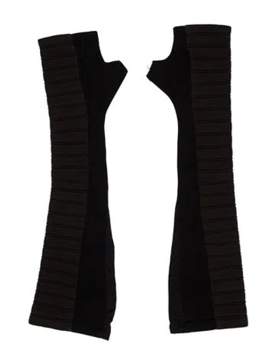 Pre-owned Demobaza Colorblock Fingerless Gloves In Black