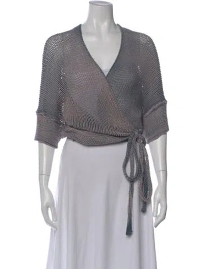 Pre-owned Demobaza V-neck Sweater In Purple