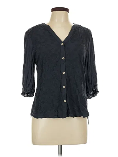 Pre-owned Democracy 3/4 Sleeve Blouse In Black