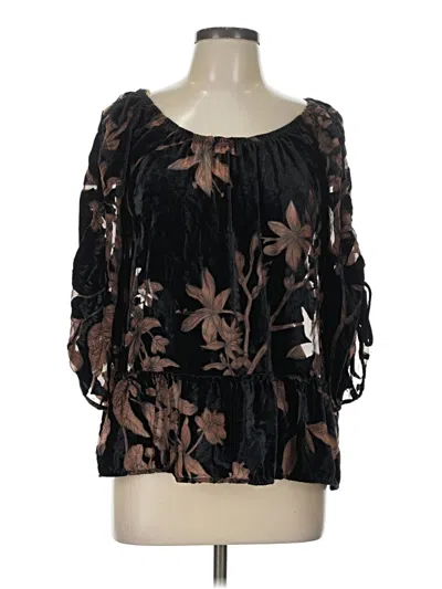 Pre-owned Democracy 3/4 Sleeve Blouse In Black