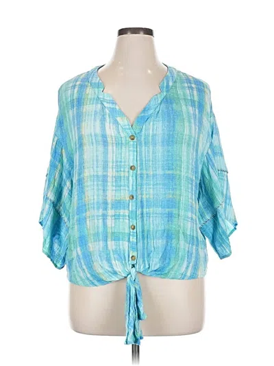 Pre-owned Democracy 3/4 Sleeve Blouse In Blue