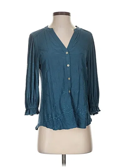 Pre-owned Democracy 3/4 Sleeve Blouse In Blue