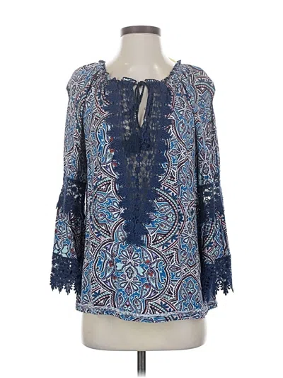 Pre-owned Democracy 3/4 Sleeve Blouse In Blue