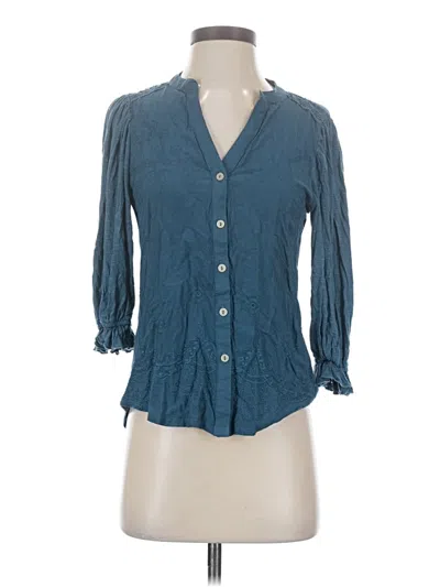 Pre-owned Democracy 3/4 Sleeve Blouse In Blue