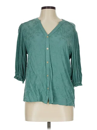 Pre-owned Democracy 3/4 Sleeve Blouse In Blue