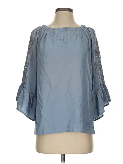 Pre-owned Democracy 3/4 Sleeve Blouse In Blue