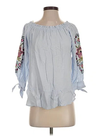 Pre-owned Democracy 3/4 Sleeve Blouse In Blue