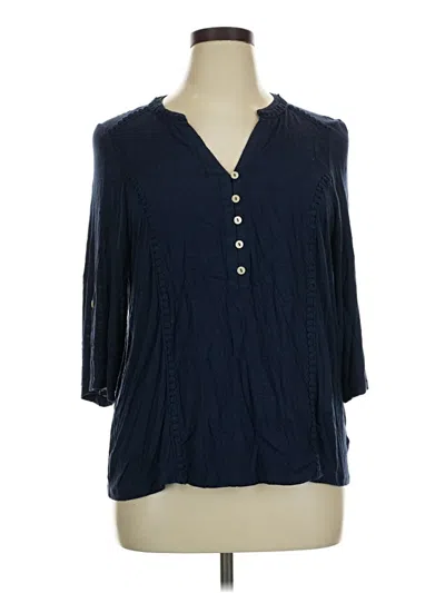 Pre-owned Democracy 3/4 Sleeve Blouse In Blue