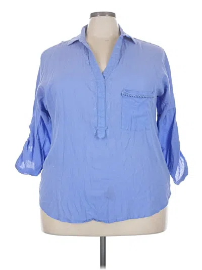 Pre-owned Democracy 3/4 Sleeve Blouse In Blue
