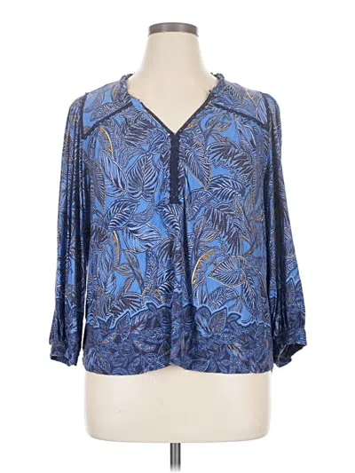 Pre-owned Democracy 3/4 Sleeve Blouse In Blue