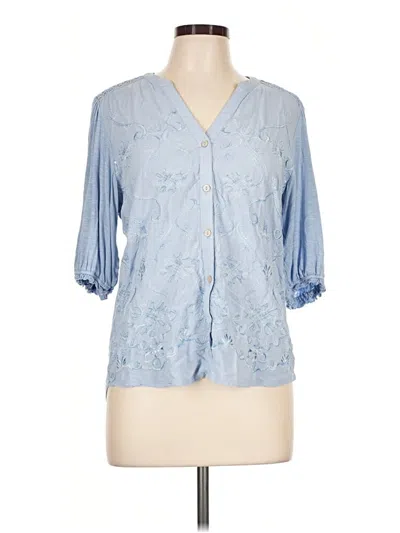 Pre-owned Democracy 3/4 Sleeve Blouse In Blue