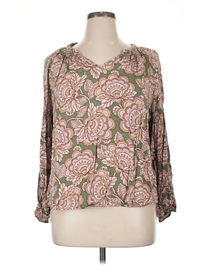 Pre-owned Democracy 3/4 Sleeve Blouse In Brown