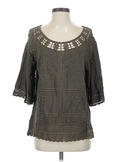 Pre-owned Democracy 3/4 Sleeve Blouse In Gray