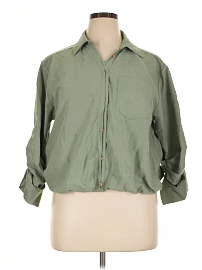 Pre-owned Democracy 3/4 Sleeve Blouse In Green
