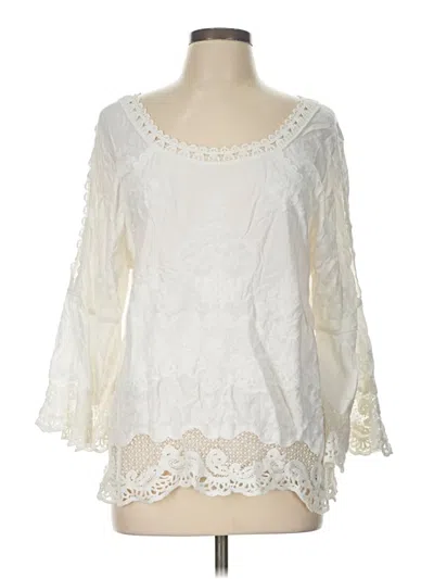Pre-owned Democracy 3/4 Sleeve Blouse In Ivory