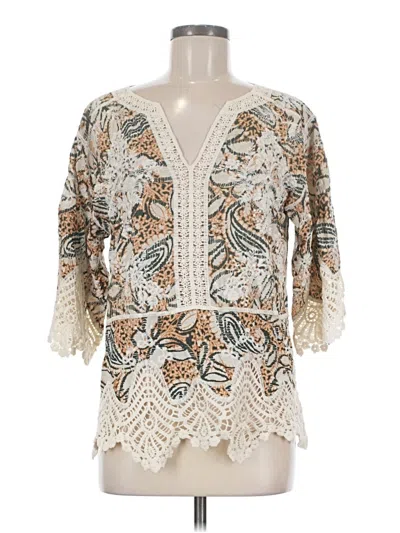 Pre-owned Democracy 3/4 Sleeve Blouse In Ivory
