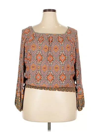 Pre-owned Democracy 3/4 Sleeve Blouse In Orange