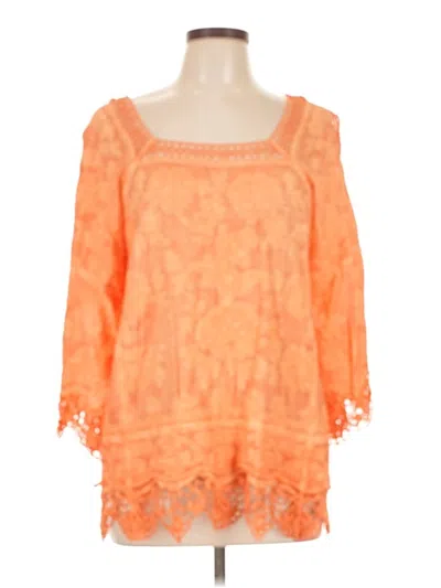 Pre-owned Democracy 3/4 Sleeve Blouse In Orange