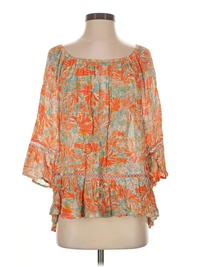 Pre-owned Democracy 3/4 Sleeve Blouse In Orange