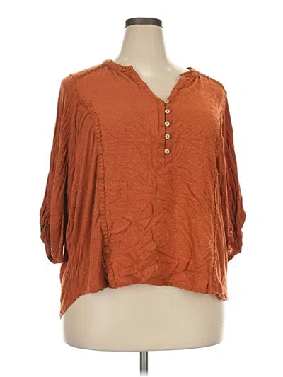 Pre-owned Democracy 3/4 Sleeve Blouse In Orange
