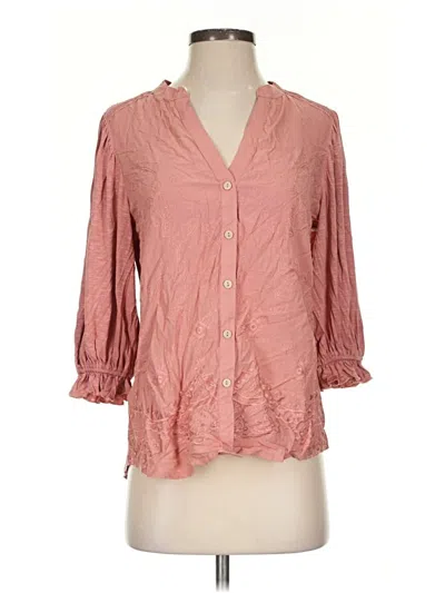 Democracy 3/4 Sleeve Blouse In Pink