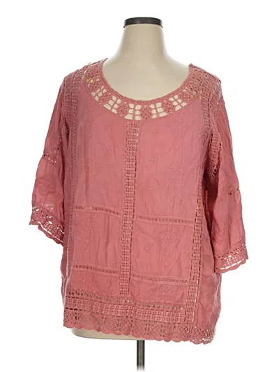 Pre-owned Democracy 3/4 Sleeve Blouse In Pink