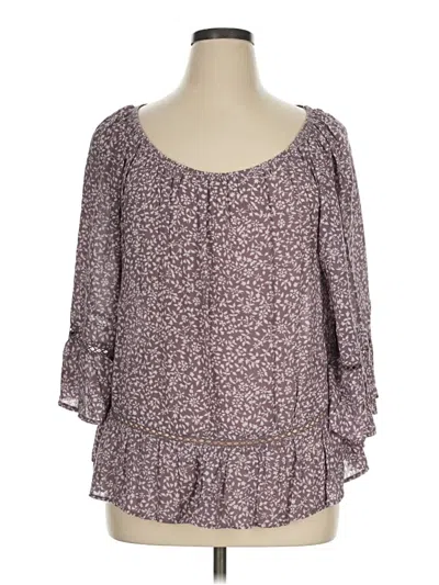 Pre-owned Democracy 3/4 Sleeve Blouse In Purple