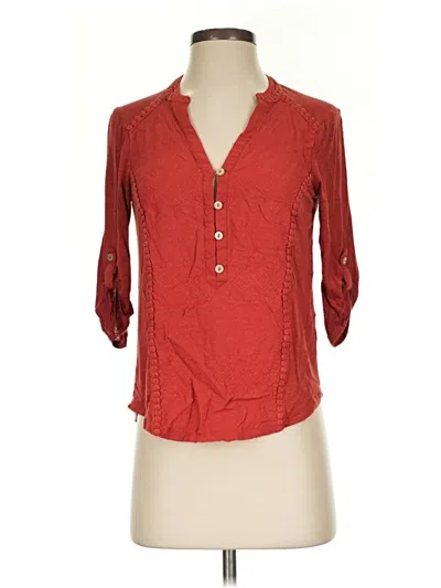 Pre-owned Democracy 3/4 Sleeve Blouse In Red