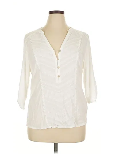 Pre-owned Democracy 3/4 Sleeve Blouse In White