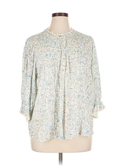 Pre-owned Democracy 3/4 Sleeve Blouse In White