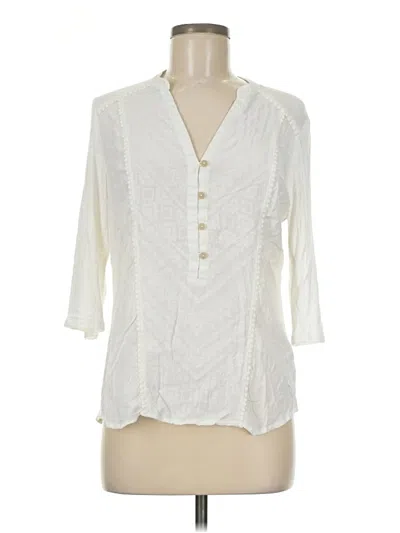 Pre-owned Democracy 3/4 Sleeve Blouse In White
