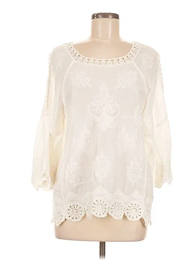 Pre-owned Democracy 3/4 Sleeve Blouse In White