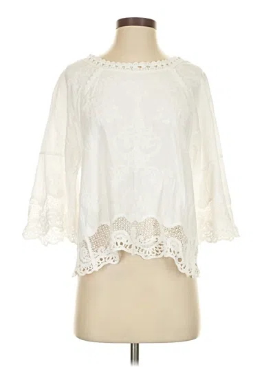 Pre-owned Democracy 3/4 Sleeve Blouse In White