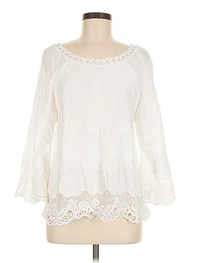 Pre-owned Democracy 3/4 Sleeve Blouse In White