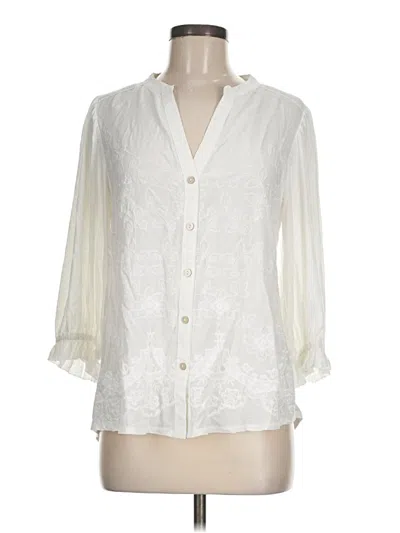 Pre-owned Democracy 3/4 Sleeve Blouse In White
