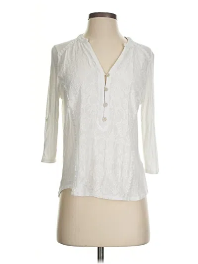Pre-owned Democracy 3/4 Sleeve Blouse In White